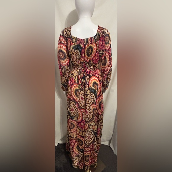 Spy Zone Sz M Floral Paisley Print Maxi Dress Flowy Boho Chic Cottagecore Fairy - Picture 9 of 10